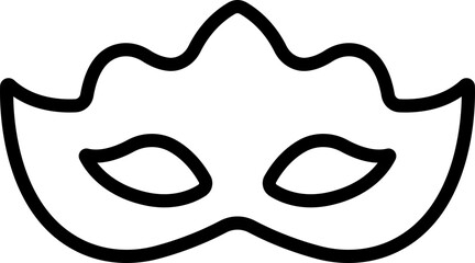Different Mask silhouette isolated on transparent background Masquerade vector for apps or web party superhero carnival villain or burglar icon in line. costume eye mask hidden person face