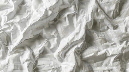 Obraz premium a piece of white paper crumpled with faint grid lines, depicted with high realism. The texture should be lifelike