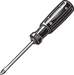 Fototapeta premium Isolated black screwdriver icon Vector, black screwdriver Silhouette,black screwdriver icon set, black screwdriver for logo,color black screwdriver Vector illustration, Vector Graphic, EPS 10 , clip