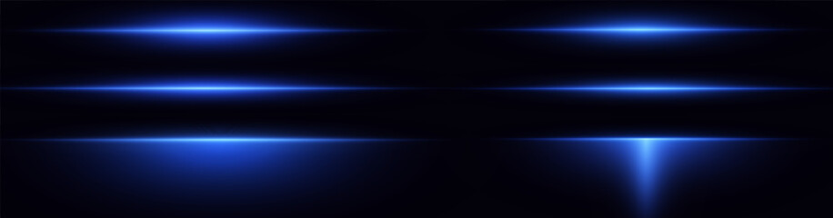 Neon Horizon - Intense Blue Light Rays Emitting a Sci-Fi Glow, Ideal for Modern, Futuristic, and Cyberpunk-Inspired Visual Creations