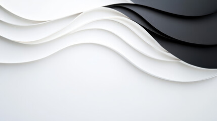 Obraz premium Elegant abstract waves of black and white paper create modern design