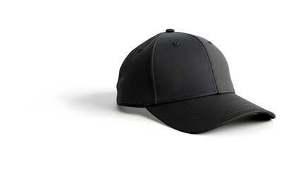 Una gorra blanca y una gorra negra en una maqueta de fondo blanco