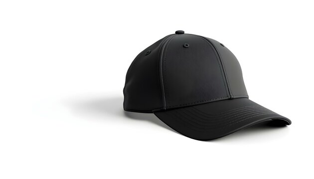 Una gorra blanca y una gorra negra en una maqueta de fondo blanco