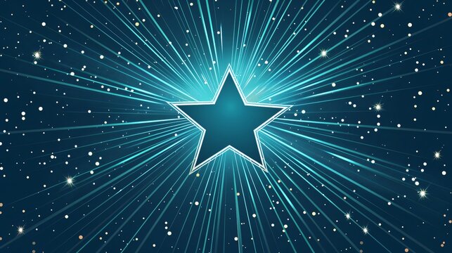 Sparkling Bright Star Flat Vector Illustration