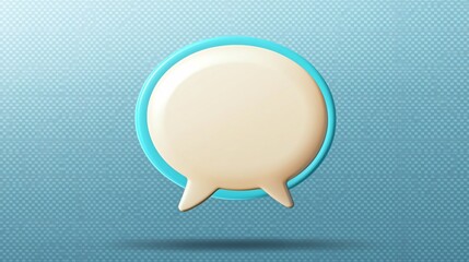 3D Speech Bubble Icon: Isolated 3D Render