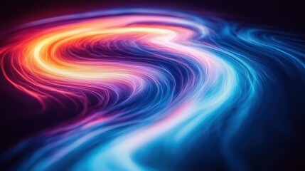 Obraz premium Dynamic neon swirls abstract art digital artwork vibrant colors close-up view energy and motion