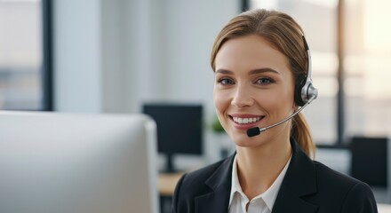 Call center advice, smile and portrait of woman for customer support, online service and consulting