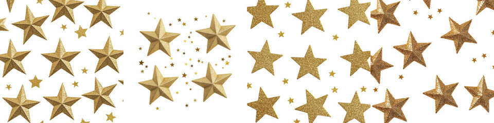 Fototapeta premium Elegant and luxurious golden glitter star filled background with shiny sparkling and dazzling decorative patterns Ideal for holiday festive and celebratory designs such as Christmas New Year s