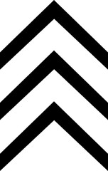 Arrow chevron doodle icon in flat graphic design Vector for apps or web Triple chevrons pointing right thickness road caution, military, navigation signs isolated on transparent background