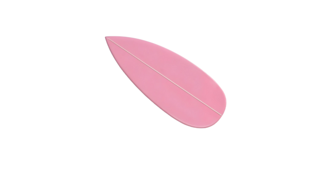 A pink surfboard against a transparent backdrop, capturing the essence of summer beach activities and leisure - Powered by Adobe