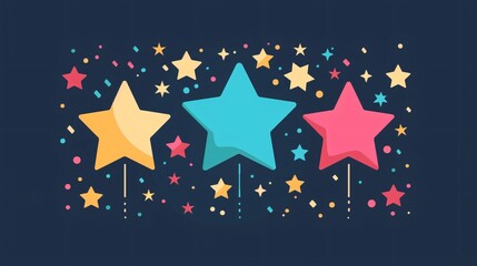 Obraz premium Vector Graphic of Stars Effect with Black Background