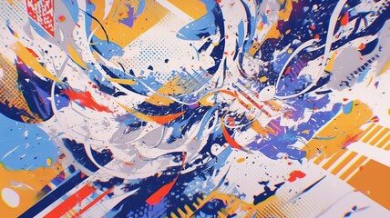 Abstract swirling paint; vibrant colors; dynamic motion; creative background; graphic design