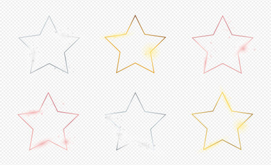 Obraz premium Set of six star shape frames