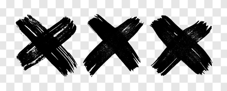 Black brush cross symbol