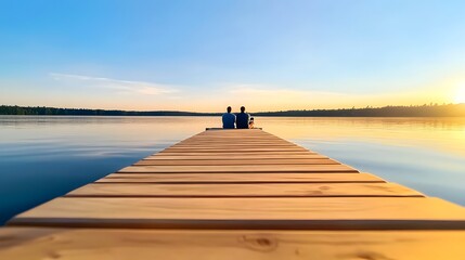 A Peaceful Lakeside Retreat Where One Savors a Digital Free Moment of Calm and Contemplation