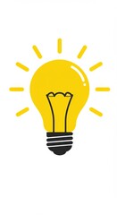 Bright yellow light bulb icon symbolizing creativity and innovation