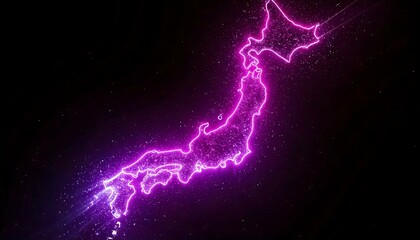 ネオンで光るエレクトロニックな日本列島