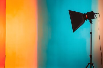 Vibrant and Dynamic Studio Setup for Professional Photography Shoots