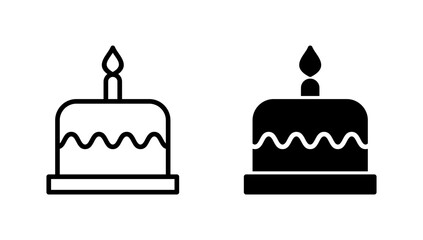 Cake icon vector. Cake sign and symbol. Birthday cake icon