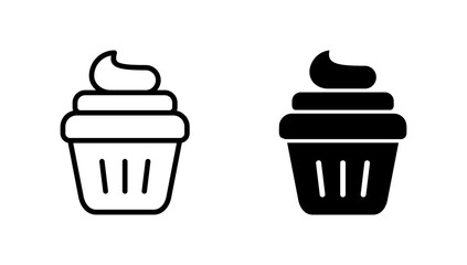 Cup cake icon vector. Cup cake sign and symbol