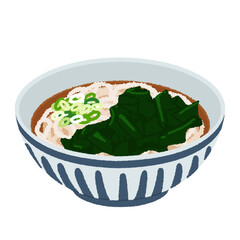 わかめうどんのイラスト