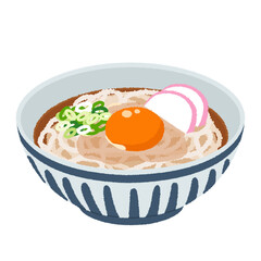 月見うどんのイラスト