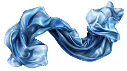 Deep blue silk fabric on black, a luxurious texture and elegant drape for fashion design photography backdrops