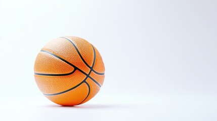 Obraz premium Orange basketball on white background, sports concept