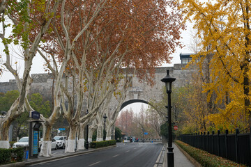 中国 南京市、南京城の城門、中華門