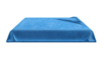 Luxurious blue towel on black, soft, absorbent, and perfect for bath, beach, or spa