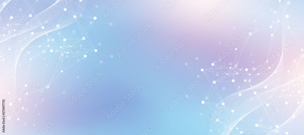 Aufkleber Global network connection banner design template idea. Header social network communication in the global business concept. Internet technology. Big data visualization. Vector illustration