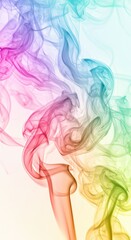 Fototapeta premium Vibrant colorful smoke swirls: abstract ethereal movement in rainbow hues
