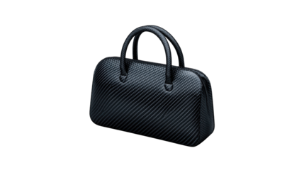 Stylish black and white bag on a background, modern fashion accessory