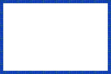 Square frame lined with blue ceramic tiles is isolated.