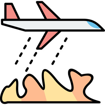 Unique Firefighter Plane Vector Icon