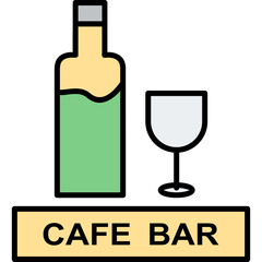 Unique Drinks Cafe Vector Icon