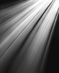 Fototapeta premium Soft ethereal light rays cascading from the top corner, high-contrast monochrome background, abstract illumination with mystical ambiance