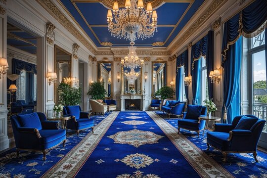 Luxurious Building with Sapphire Carpet Showcasing Opulent Interiors and Timeless Elegance