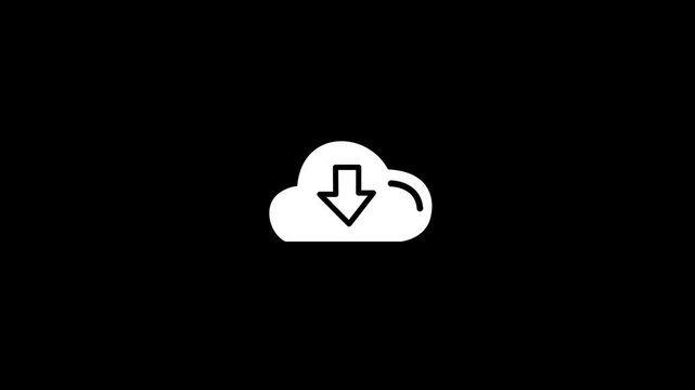 icloud icon. loading process. abstract business technology web internet graphic icon animation. Download Cloud icon isolated on black background.