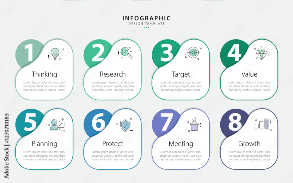 Poster timeline creator infographic template. 8 step timeline journey, calendar flat simple infographics de