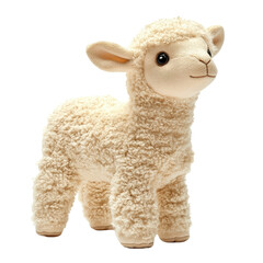 Soft and Adorable Lamb Toy Isolated on Transparent background with No Shadow for Clear View and Easy Usage in Design Projects