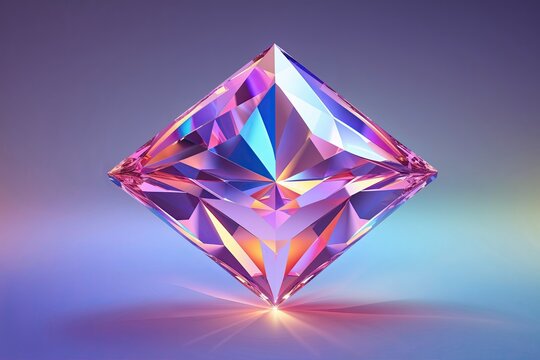 Radiant Gem-Like Shape with Gradient Background Design in 3D Render