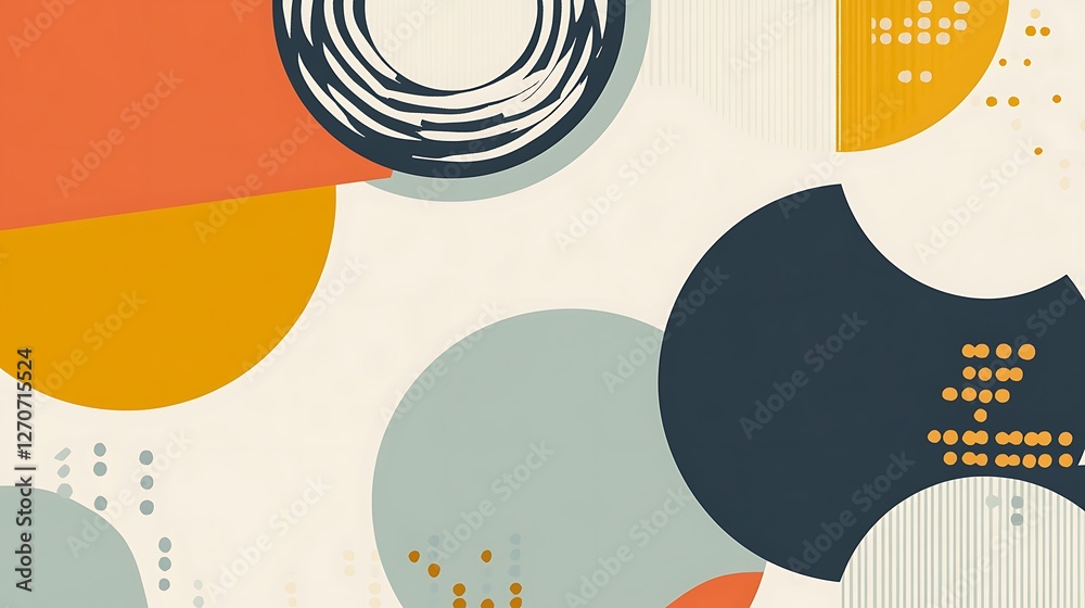 Poster abstract geometric shapes colorful background