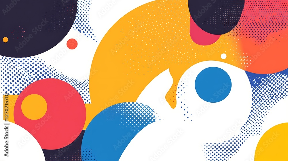 Aufkleber Abstract colorful circles overlapping. Background pattern. Graphic design. Possible use for poster or cover