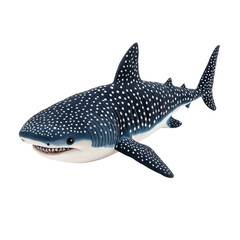 Fototapeta premium Realistic Soft Toy Shark Whale Side View Cutout with No Shadow Ideal for Children's Play and Education Use