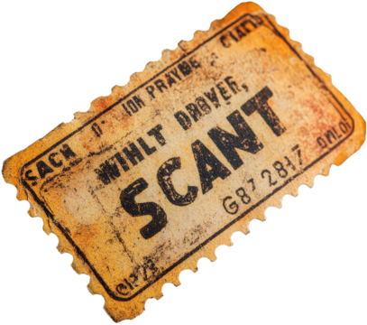 Old ticket with vintage design and faded text