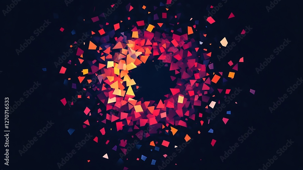 Poster abstract geometric shapes explosion design