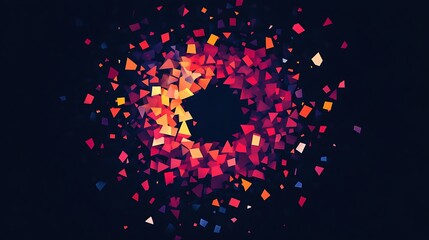Abstract geometric shapes explosion design