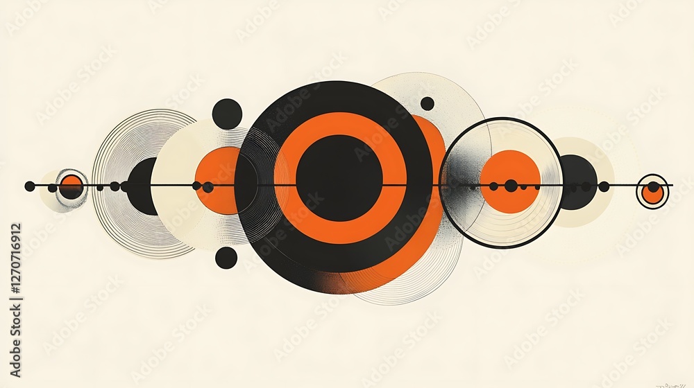 Poster abstract circles arrangement on a light background. possible use stock photo for graphic design, art