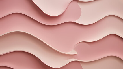 Wavy paper art installation in soft pink tones showcasing dynamic textures and fluid forms